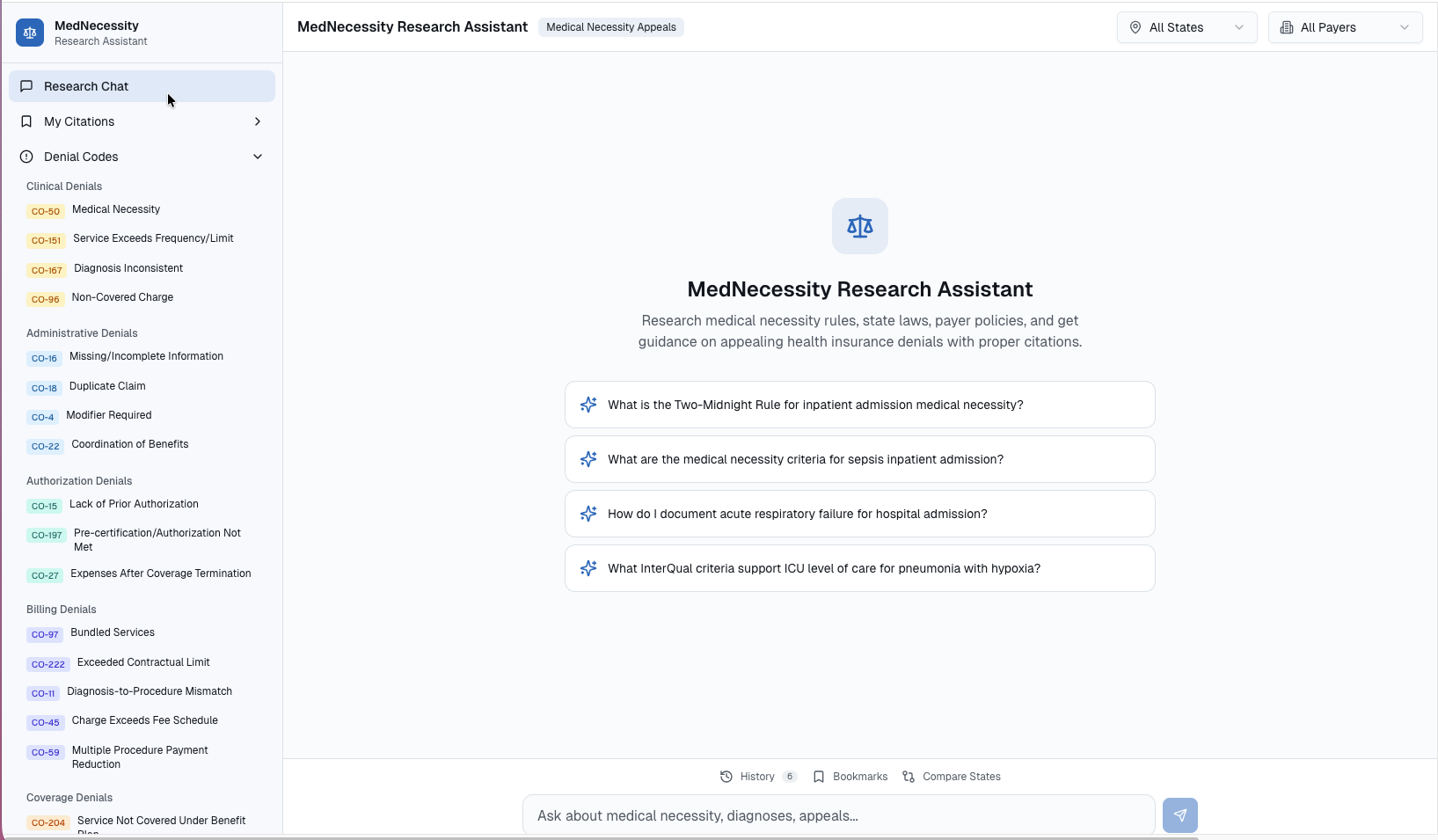 MedNecessity Research Assistant
